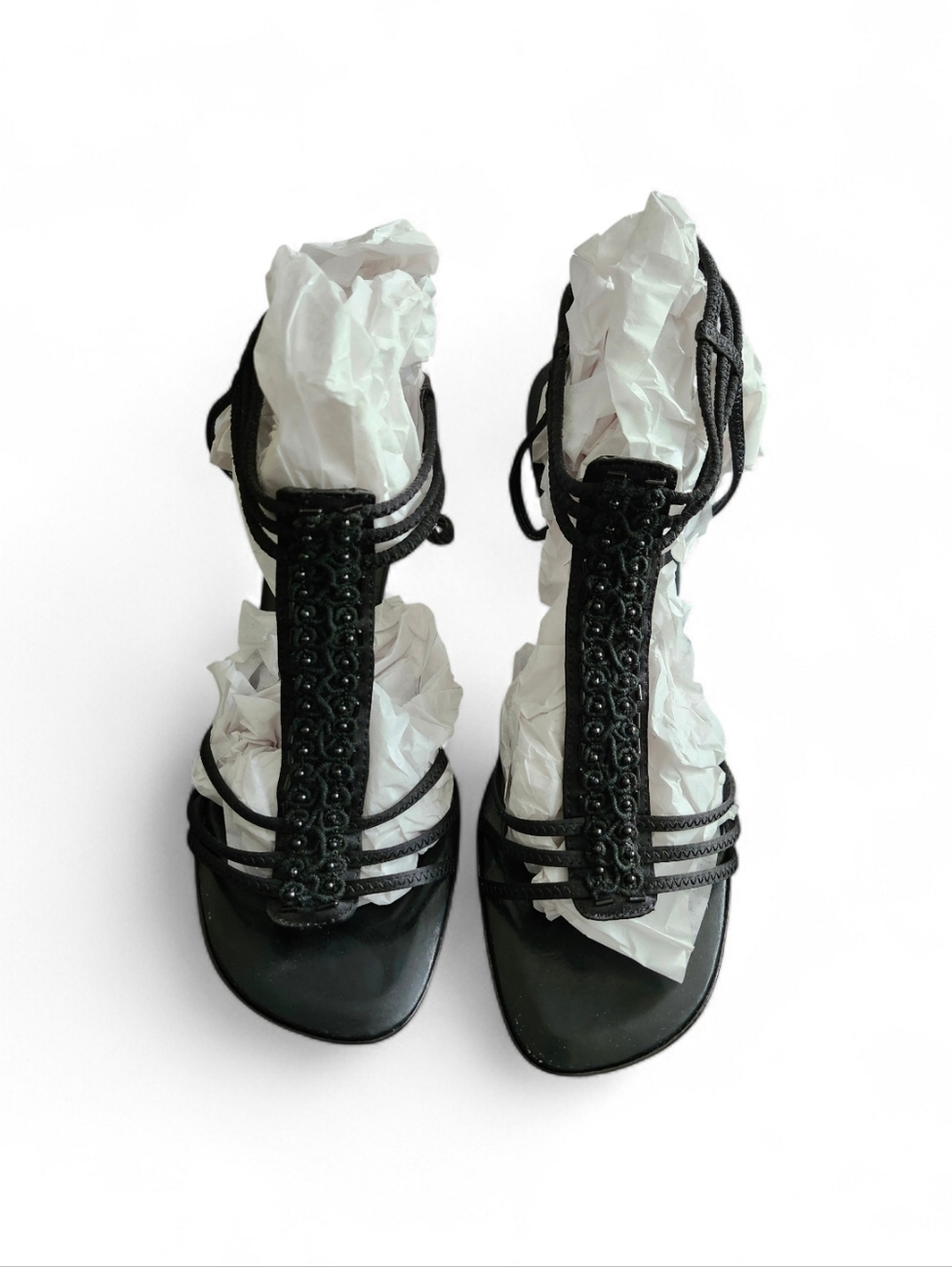 Nine West Black T-Strap Sandals Size 8 - Picture 2 of 8